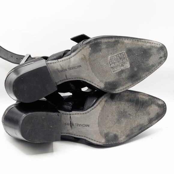 Michael Kors Griffin Cage Bootie Black Leather Women’s 9 Retro Streetstyle - Picture 8 of 9